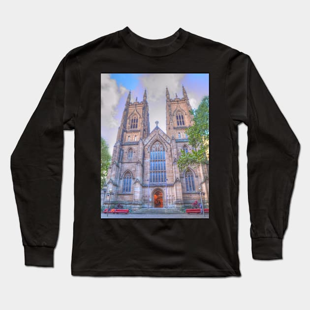 St Andrews Cathedral .. George St View Long Sleeve T-Shirt by Michaelm43